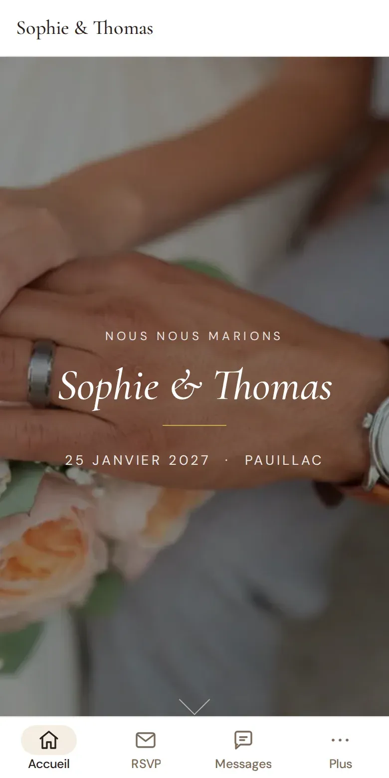 Site de mariage sur téléphone